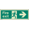 Sign Fire Exit Right Photoluminescent