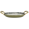 Brass Plated Hammered Oval Serving Dish with Brass Handles 18cm