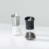 Tip Top Pepper Mill with Black Top and Glass Base Adjustable Grinder 125 x 65mm