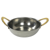 Round Karahi Serving Dish with Brass Handle 15cm