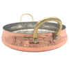 Copper Plated Hammered Round Curved Serving Dish with Brass Handles 16cm