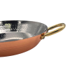 Copper Plated Hammered Mini Frying Pan, 2 Brass Handles 16cm