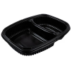 2 Compartment 675 / 415ml Black Microwaveable Container (Pack 40)