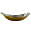 Brass Plated Hammered Oval Bread Serving Dish 25cm