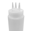 Squeeze Sauce Bottle Triple / 3 Nozzle 24oz Clear