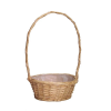 Round Florida White Basket with Handle 12"