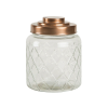 Fat Lattice Glass Jar With Copper Finish Lid 2600ml