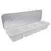 White Plastic Condiment Dispenser 4 Compartment