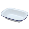 Falcon White Enamel Oblong Pie Dish 18cm