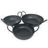 Round Black Iron Shallow Jalebi Karahi 6.75" / 17cm