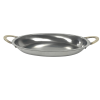 Stainless Steel Oval Dish with Brass Handle 20cm