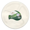 Bagasse Disposable Round Plate 3 comp 10.3" (Pack 50)