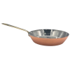 Copper Plated Hammered Mini Frying Pan, Long Brass Handle 15cm