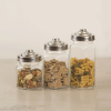 Large Hexagon Glass Jar With Stainless Steel Lid 1020ml