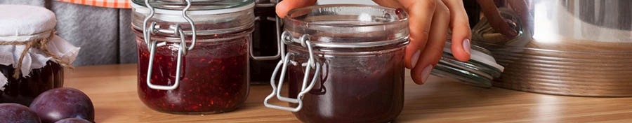 Close up of some jam in jars