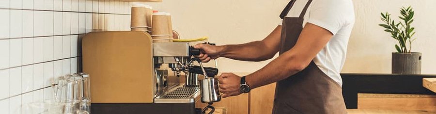 Barista making coffee