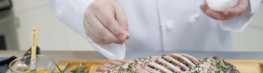 Chef preparing meat