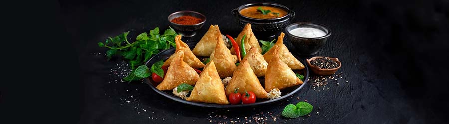 A plate of samosas