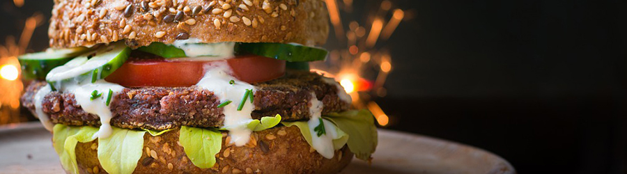 Close up of a burger