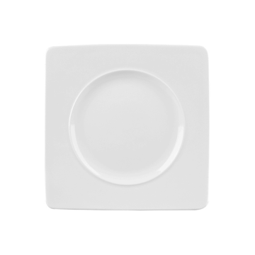 Alchemy Ambience White Medium Rim Square Plate 8.25&quot; (Pack 6)