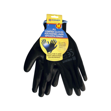 Marksman Black PU Coated Gloves Smooth Finish