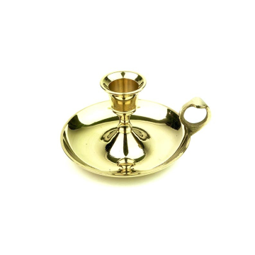 Brass Candle Stick Holder with Plain Plate