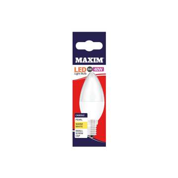 Maxim LED Candle Bulb Small Edison Screw Warm White 6w (Pack 10)