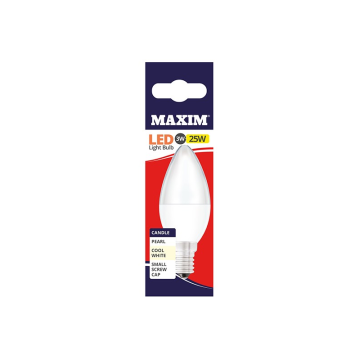 Maxim LED Candle Bulb Small Edison Screw Cool White 3w (Pack 10)