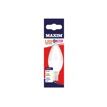 Maxim LED Candle Bulb Small Edison Screw Cool White 6w (Pack 10)