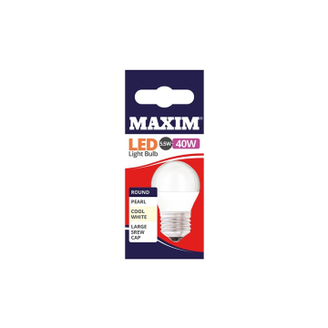 Maxim LED Round Bulb Edison Screw Cool White 6w (Pack 10)