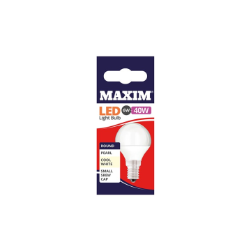 Maxim LED Round Bulb Small Edison Screw Cool White 6w (Pack 10)