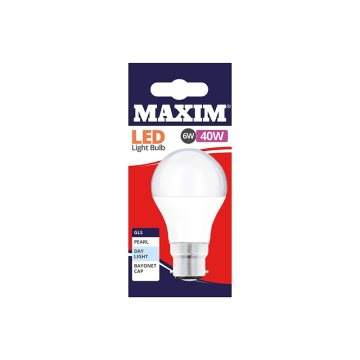 Maxim LED GLS Blub Bayonet Cap Day Light White 6w (Pack 10)