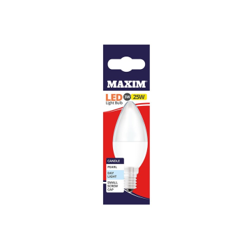 Maxim LED Candle Bulb Small Edison Screw Day Light White 3w (Pack 10)