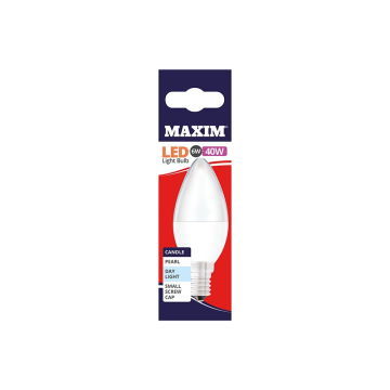 Maxim LED Candle Bulb Small Edison Screw Day Light White 6w (Pack 10)