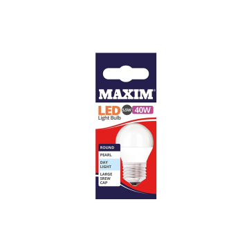 Maxim LED Round Bulb Edison Screw Day Light White 6w (Pack 10)