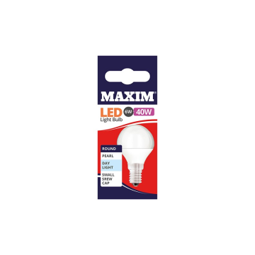 Maxim LED Round Bulb Small Edison Screw Day Light White 6w (Pack 10)