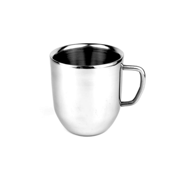 Stainless Steel Double Walled Mug With Handle Round Base