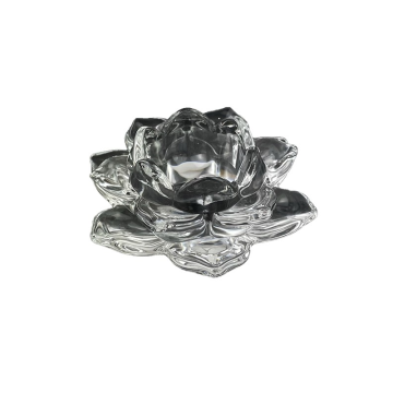 Glass Tealight Holder Large Flower Design 10cm