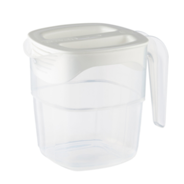 Araven White Polypropylene Stacking Jug with Lid 1 Litre