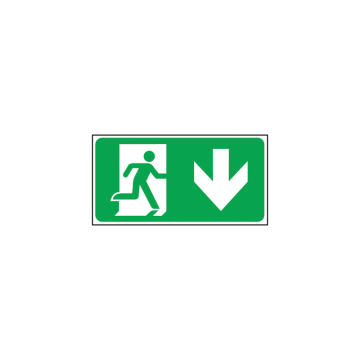 Self Adhesive Exit Man Arrow Down Sign