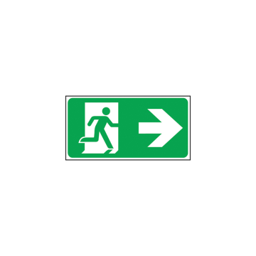 Self Adhesive Exit Man Arrow Right Sign