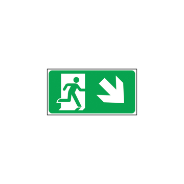 Self Adhesive Exit Man Arrow Down Right Sign