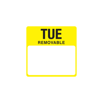 Day of the Week Removable Label Tuesday