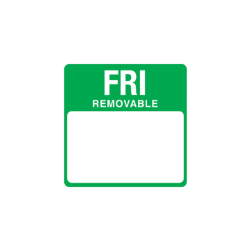 Day of the Week Removable Label Friday