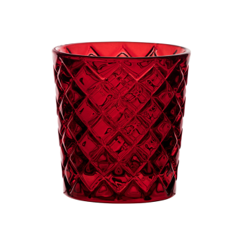 Criss Cross Red Tea Light / Candle Holder