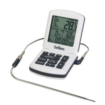 ETI ChefAlarm Professional Oven Thermometer &amp; Timer, 114 mm Penetration Probe &amp; 1.2 M Braided Lead, MAX 300C