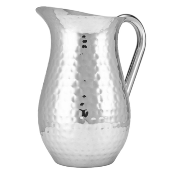 Genware Hammered Stainless Steel Water Jug 2L / 67.6oz