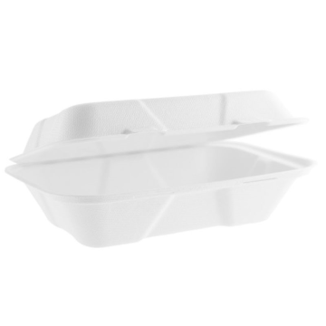 Vegware Compostable 9x6&quot; Large Bagasse Clamshell (Pack 50)