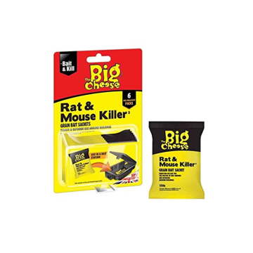 The Big Cheese Rat &amp; Mouse Killer Grain Bait Sachets 6 x 25g