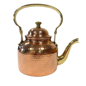 Copper Teapot with Brass Handle and Spout 35oz